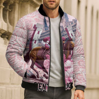 Kentucky Horse Racing Bomber Puffer Jacket Rose Run For The Roses Derby Art