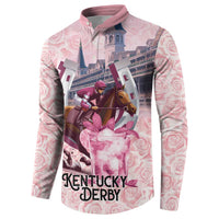 Kentucky Horse Racing Button Sweatshirt Rose Run For The Roses Derby Art