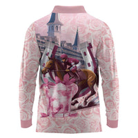 Kentucky Horse Racing Long Sleeve Polo Shirt Rose Run For The Roses Derby Art