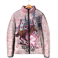 Kentucky Horse Racing Padded Jacket Rose Run For The Roses Derby Art