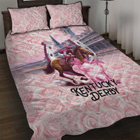 Kentucky Horse Racing Quilt Bed Set Rose Run For The Roses Derby Art