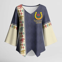 152nd Kentucky Horse Racing Kimono Sleeve Blouse Derby Run For The Roses Vintage
