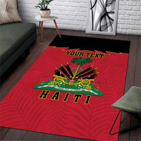Personalized Haiti 1964 Area Rug Coat Of Arms Flag Style