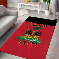 Personalized Haiti 1964 Area Rug Coat Of Arms Flag Style