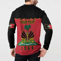 Personalized Haiti 1964 Button Sweatshirt Coat Of Arms Flag Style