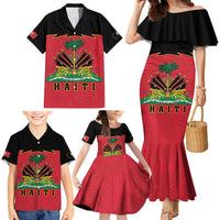 Personalized Haiti 1964 Family Matching Mermaid Dress and Hawaiian Shirt Coat Of Arms Flag Style