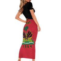 Personalized Haiti 1964 Family Matching Short Sleeve Bodycon Dress and Hawaiian Shirt Coat Of Arms Flag Style