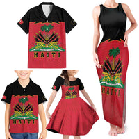 Personalized Haiti 1964 Family Matching Tank Maxi Dress and Hawaiian Shirt Coat Of Arms Flag Style