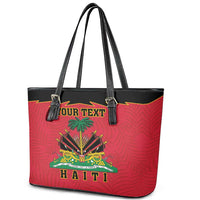 Personalized Haiti 1964 Leather Tote Bag Coat Of Arms Flag Style