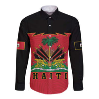 Personalized Haiti 1964 Long Sleeve Button Shirt Coat Of Arms Flag Style