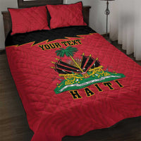Personalized Haiti 1964 Quilt Bed Set Coat Of Arms Flag Style