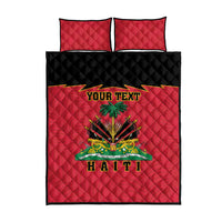 Personalized Haiti 1964 Quilt Bed Set Coat Of Arms Flag Style