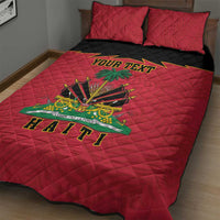 Personalized Haiti 1964 Quilt Bed Set Coat Of Arms Flag Style