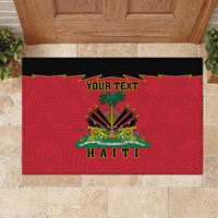 Personalized Haiti 1964 Rubber Doormat Coat Of Arms Flag Style