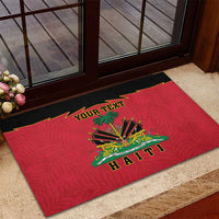 Personalized Haiti 1964 Rubber Doormat Coat Of Arms Flag Style