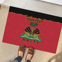 Personalized Haiti 1964 Rubber Doormat Coat Of Arms Flag Style