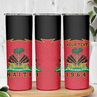 Personalized Haiti 1964 Skinny Tumbler Coat Of Arms Flag Style