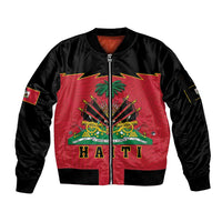 Personalized Haiti 1964 Sleeve Zip Bomber Jacket Coat Of Arms Flag Style