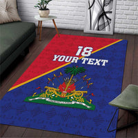 Custom Haiti Football Area Rug Les Grenadiers