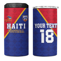 Custom Haiti Football 4 in 1 Can Cooler Tumbler Les Grenadiers