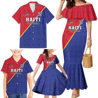Custom Haiti Football Family Matching Mermaid Dress and Hawaiian Shirt Les Grenadiers