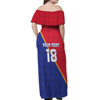 Custom Haiti Football Off Shoulder Maxi Dress Les Grenadiers