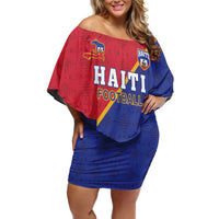 Custom Haiti Football Off Shoulder Short Dress Les Grenadiers