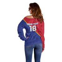 Custom Haiti Football Off Shoulder Sweater Les Grenadiers