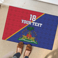 Custom Haiti Football Rubber Doormat Les Grenadiers