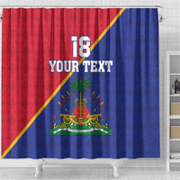 Custom Haiti Football Shower Curtain Les Grenadiers