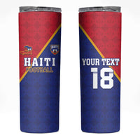 Custom Haiti Football Skinny Tumbler Les Grenadiers