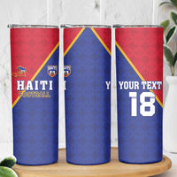 Custom Haiti Football Skinny Tumbler Les Grenadiers