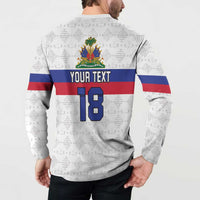 Custom Haiti Football Button Sweatshirt Ekip foutbol Ayiti