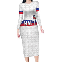 Custom Haiti Football Family Matching Long Sleeve Bodycon Dress and Hawaiian Shirt Ekip foutbol Ayiti