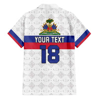 Custom Haiti Football Family Matching Off The Shoulder Long Sleeve Dress and Hawaiian Shirt Ekip foutbol Ayiti