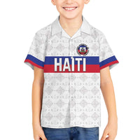 Custom Haiti Football Family Matching Off The Shoulder Long Sleeve Dress and Hawaiian Shirt Ekip foutbol Ayiti