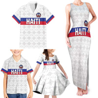 Custom Haiti Football Family Matching Tank Maxi Dress and Hawaiian Shirt Ekip foutbol Ayiti