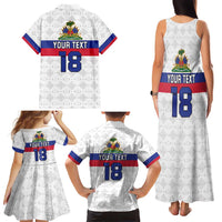 Custom Haiti Football Family Matching Tank Maxi Dress and Hawaiian Shirt Ekip foutbol Ayiti