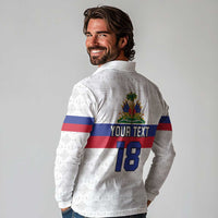Custom Haiti Football Long Sleeve Polo Shirt Ekip foutbol Ayiti