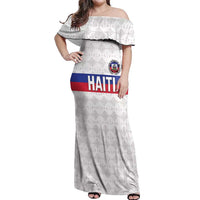 Custom Haiti Football Off Shoulder Maxi Dress Ekip foutbol Ayiti