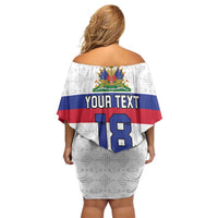 Custom Haiti Football Off Shoulder Short Dress Ekip foutbol Ayiti