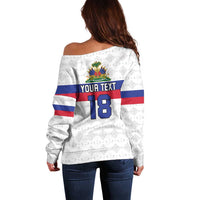 Custom Haiti Football Off Shoulder Sweater Ekip foutbol Ayiti