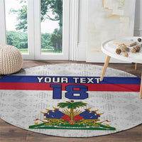 Custom Haiti Football Round Carpet Ekip foutbol Ayiti