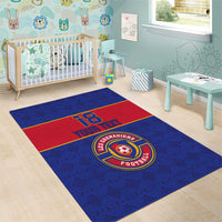 Custom Haiti Football Area Rug Le Rouge et Bleu Sporty Style