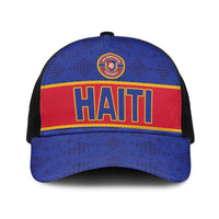 Haiti Football Baseball Net Cap Le Rouge et Bleu Sporty Style - Wonder Print Shop
