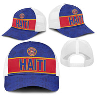 Haiti Football Baseball Net Cap Le Rouge et Bleu Sporty Style - Wonder Print Shop
