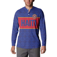 Custom Haiti Football Button Sweatshirt Le Rouge et Bleu Sporty Style