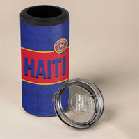 Custom Haiti Football 4 in 1 Can Cooler Tumbler Le Rouge et Bleu Sporty Style