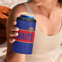 Custom Haiti Football 4 in 1 Can Cooler Tumbler Le Rouge et Bleu Sporty Style