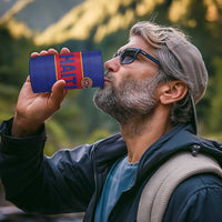 Custom Haiti Football 4 in 1 Can Cooler Tumbler Le Rouge et Bleu Sporty Style